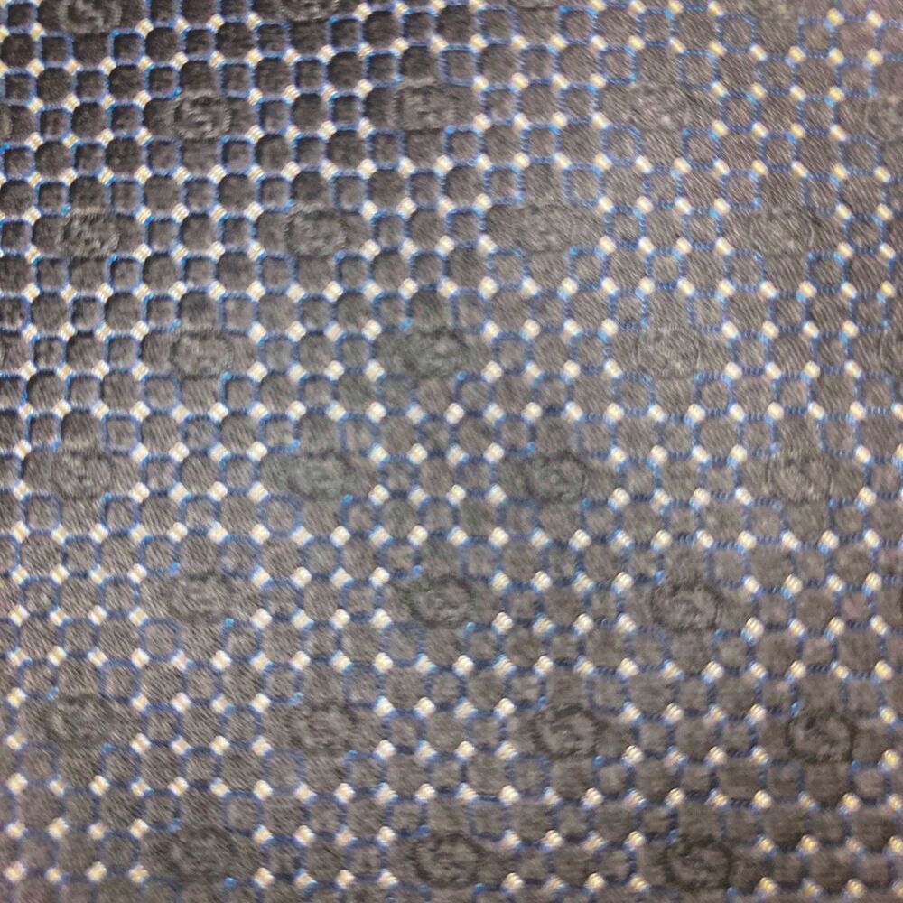 Gucci Silk Tie Gray Blue GG Monogram Made In Italy Designer Luxury Necktie - Picture 6 of 10